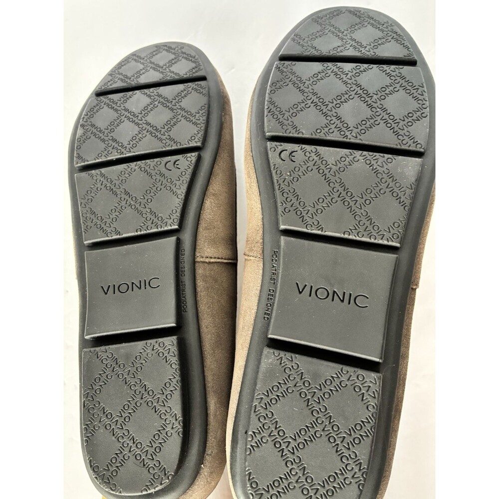 Vionic Norah Gray Suede Moccasin Shoes Slip On Flats Bow Orthotic Womens Sz. 8.5 - Picture 7 of 14